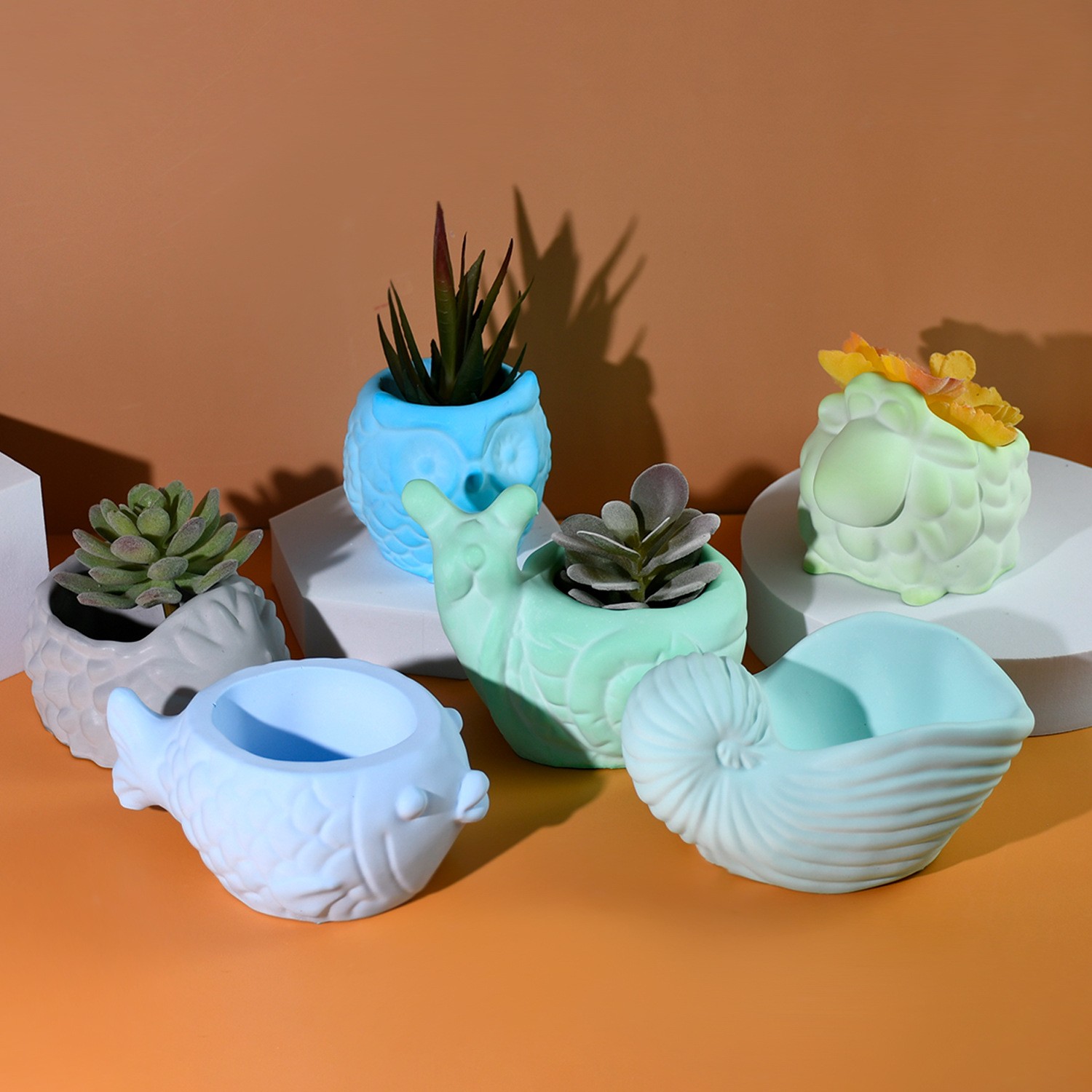 3D Animal Flower Pot Silicone  - Succulent Set review and price