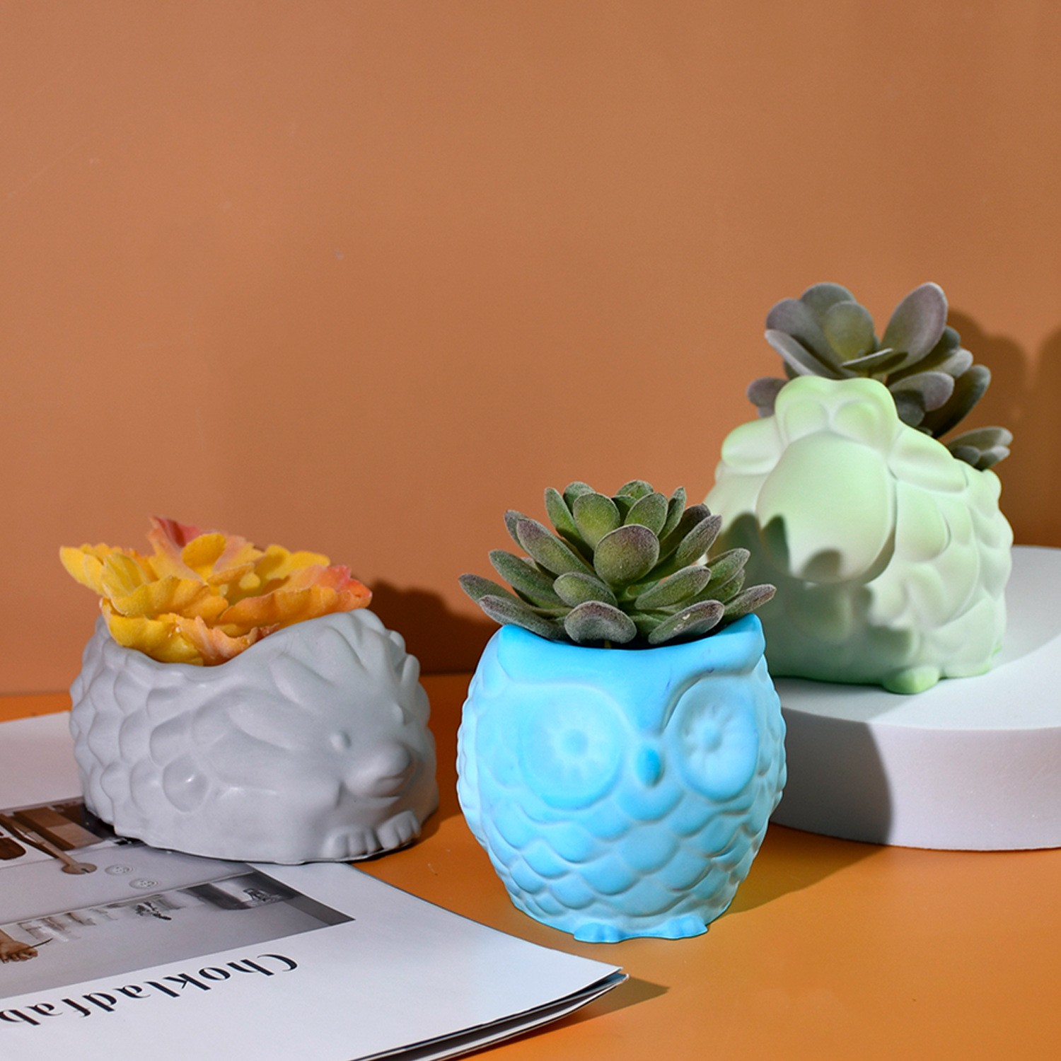 3D Animal Flower Pot Silicone  - Succulent Set review and price