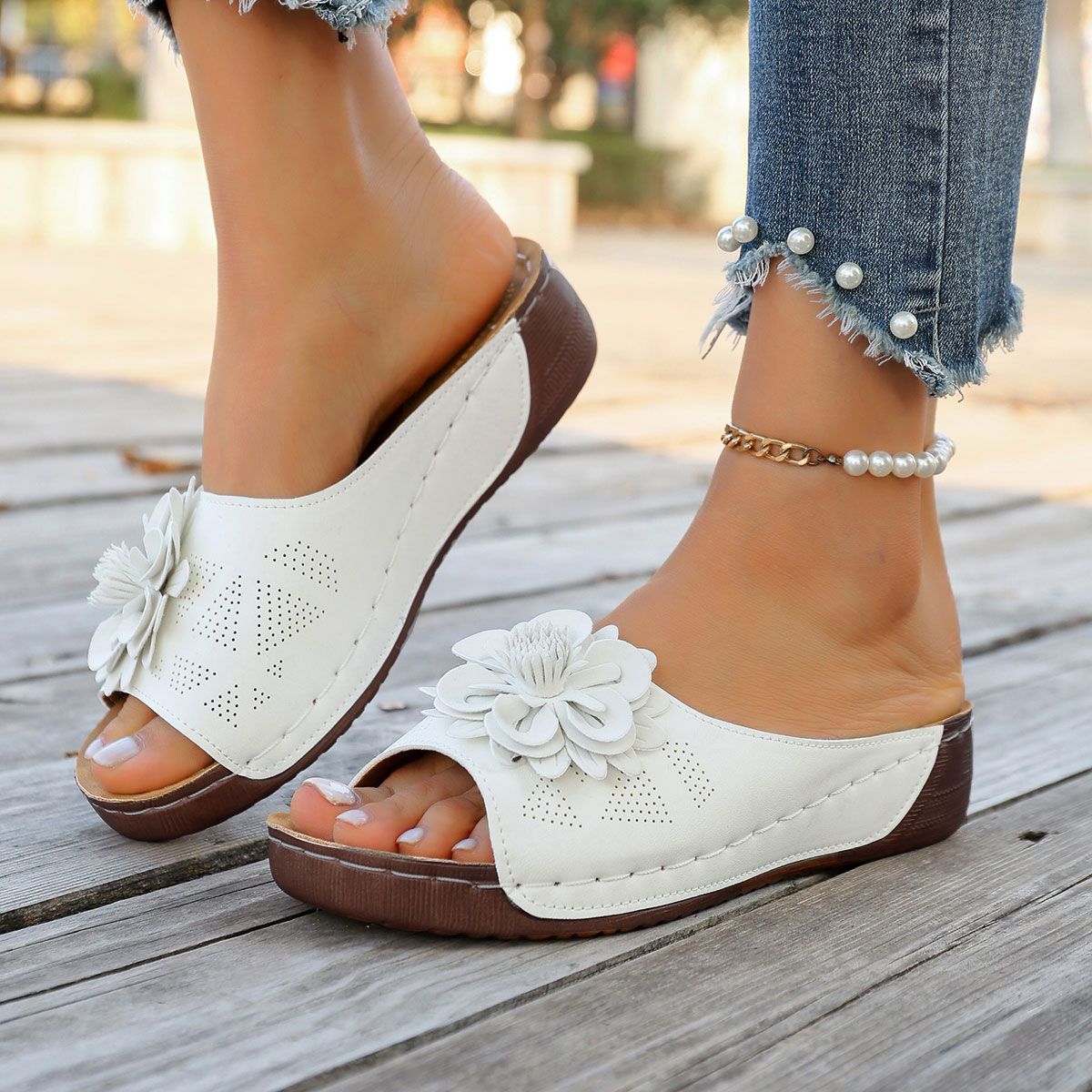 Women's Thick Sole Wedge Sanda - Indoor Plants review and price