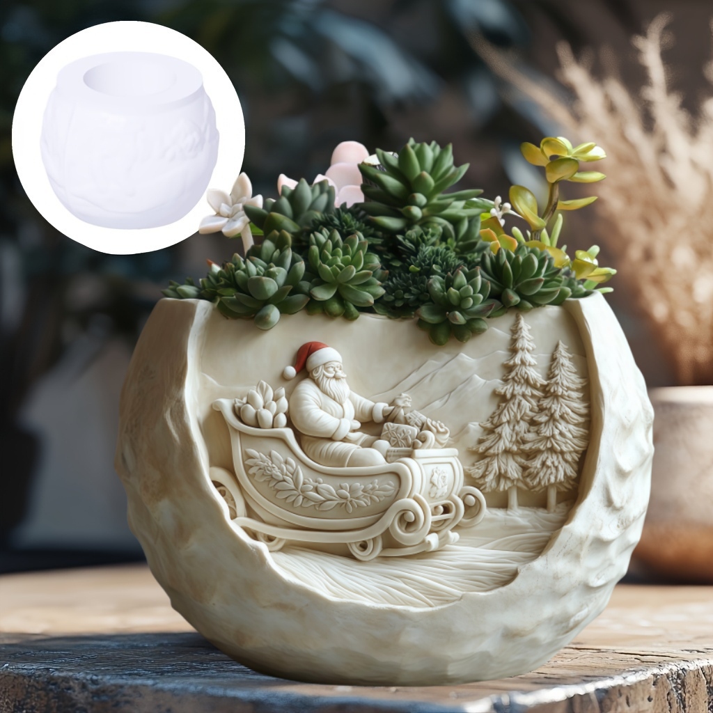 Cedar Sled Santa Claus Relief  - Succulent Set review and price
